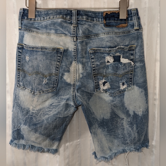 AMERICAN EAGLE OUTFITTERS Denim Shorts Bleached Distressed sz 29 - Picture 3 of 14